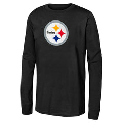 Pittsburgh Steelers Youth Primary Logo Long Sleeve T-Shirt Black - NFL