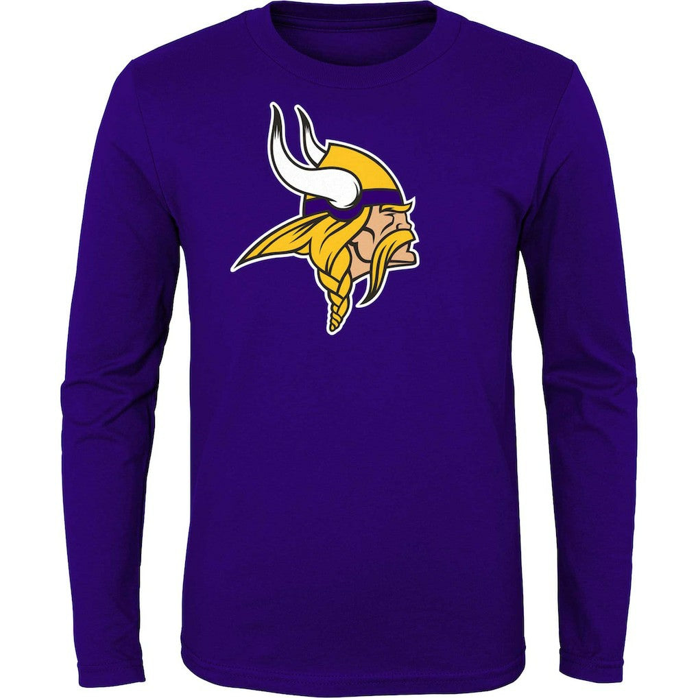Minnesota Vikings Youth Primary Logo Long Sleeve T-Shirt Purple - NFL