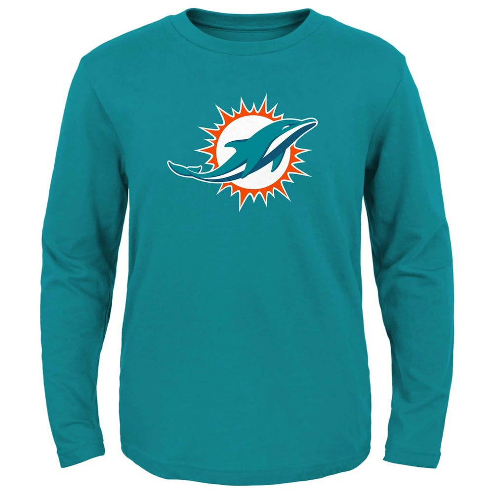 Miami Dolphins Preschool Primary Logo Long Sleeve T-Shirt Aqua - NFL
