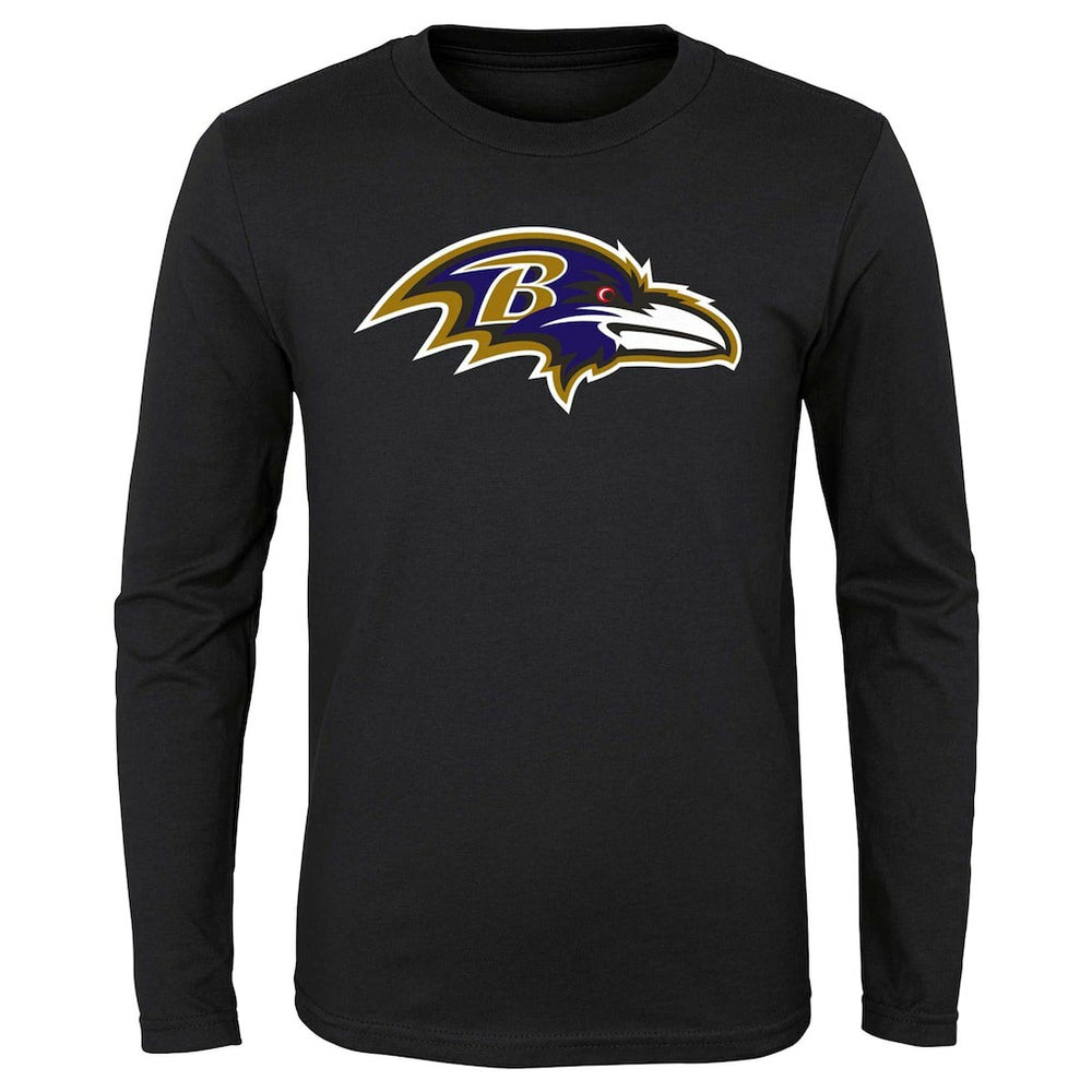 Baltimore Ravens Preschool Primary Logo Long Sleeve T-Shirt Black - NFL