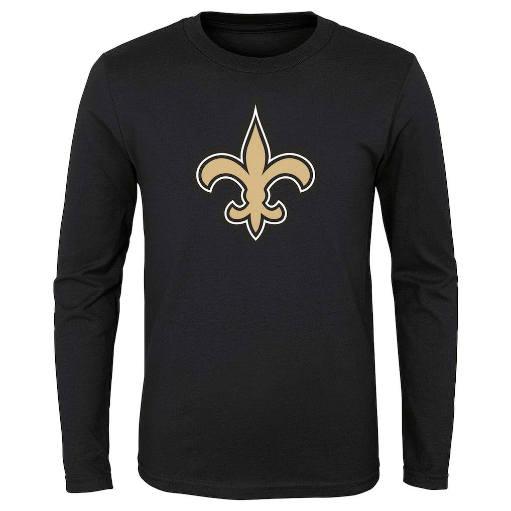 New Orleans Saints Preschool Primary Logo Long Sleeve T-Shirt Black - NFL