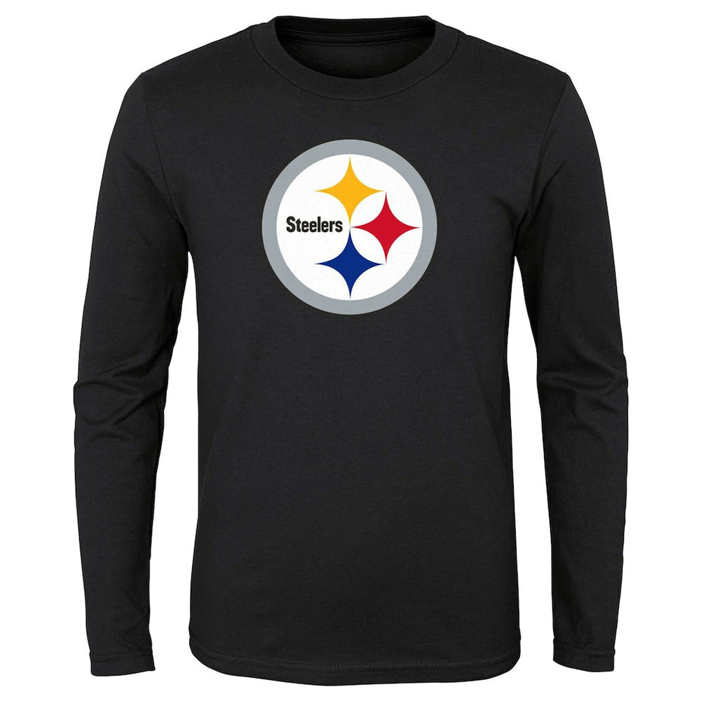 Pittsburgh Steelers Preschool Primary Logo Long Sleeve T-Shirt Black - NFL