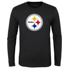 Pittsburgh Steelers Preschool Primary Logo Long Sleeve T-Shirt Black - NFL