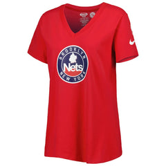 Nike - Brooklyn Nets Women's Local Performance V-Neck T-Shirt - Red