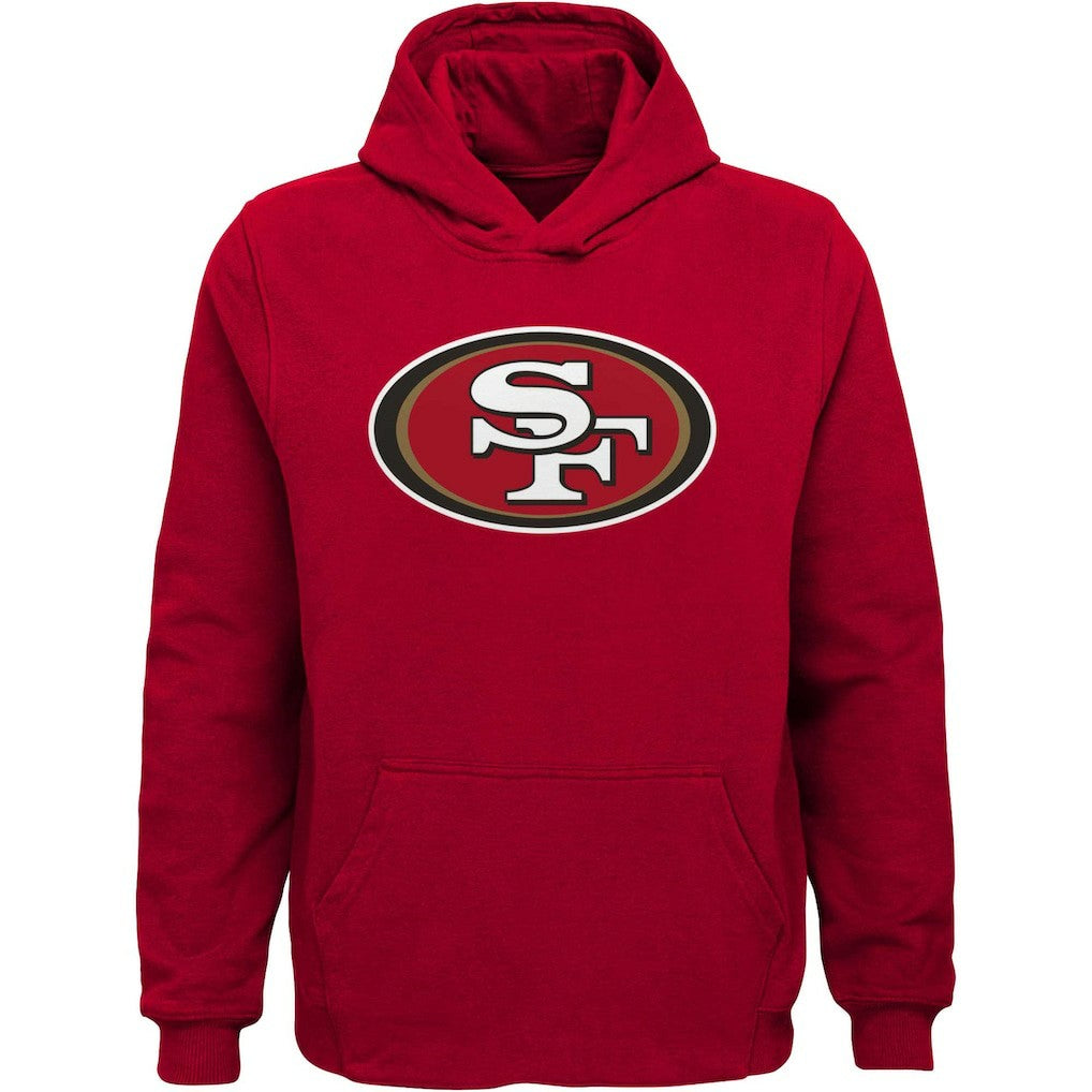 San Francisco 49ers Youth Team Logo Pullover Hoodie Scarlet - NFL