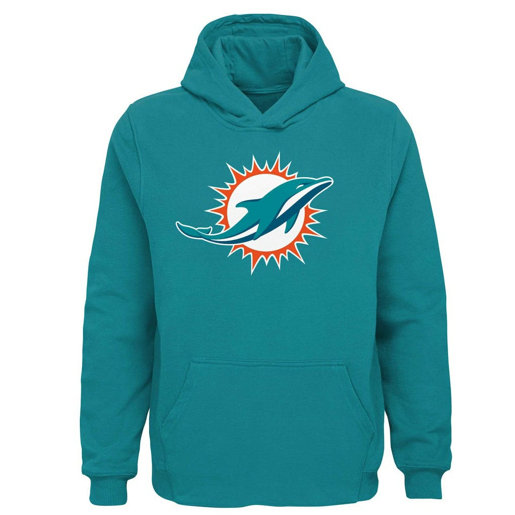Miami Dolphins Youth Team Logo Pullover Hoodie Aqua - NFL