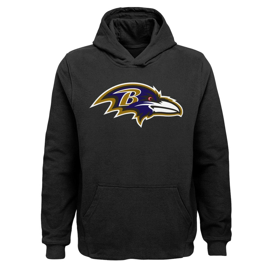 Baltimore Ravens Youth Team Logo Pullover Hoodie Black - NFL