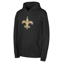New Orleans Saints Youth Team Logo Pullover Hoodie Black - NFL