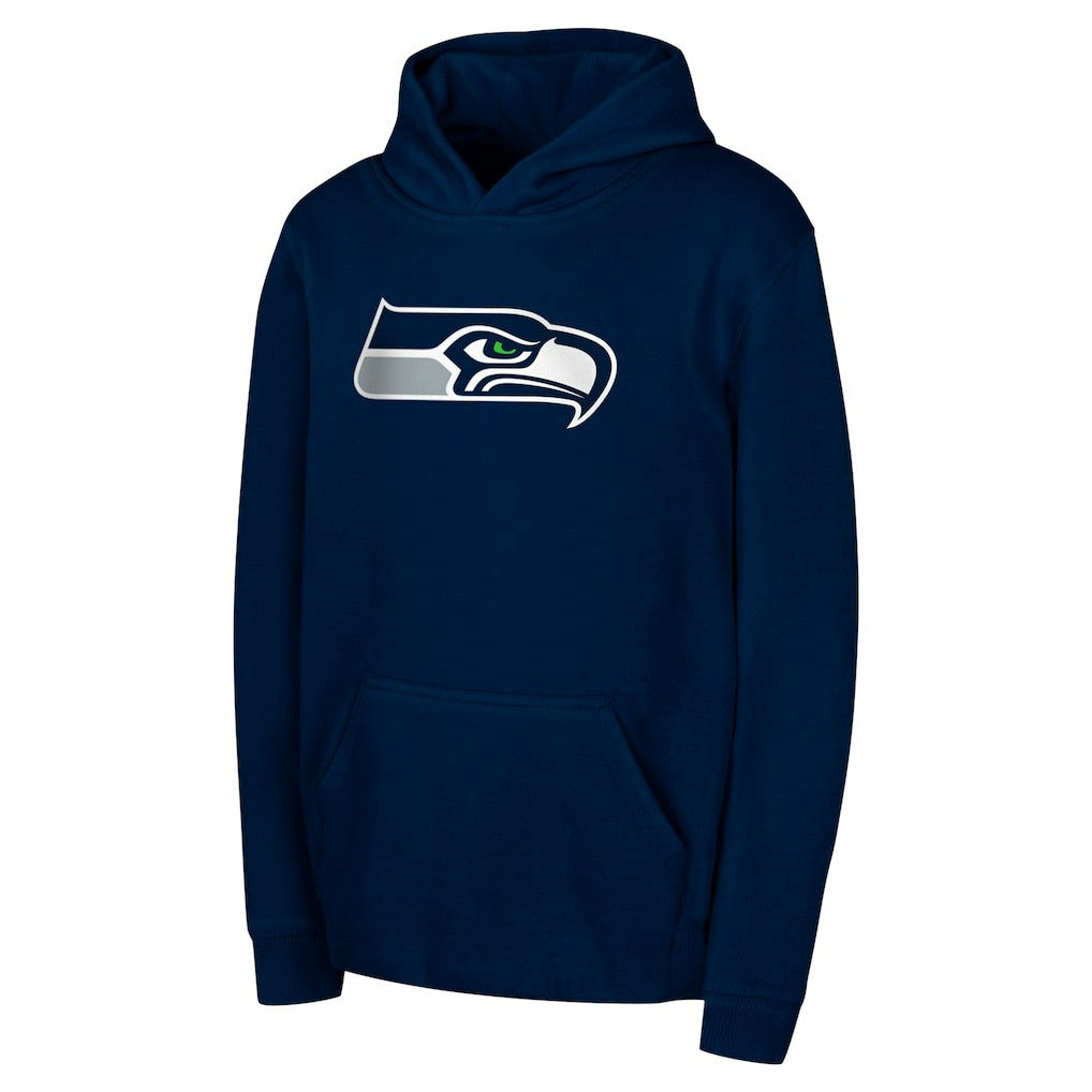 Seattle Seahawks Youth Team Logo Pullover Hoodie College Navy - NFL