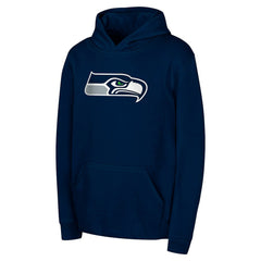 Seattle Seahawks Youth Team Logo Pullover Hoodie College Navy - NFL