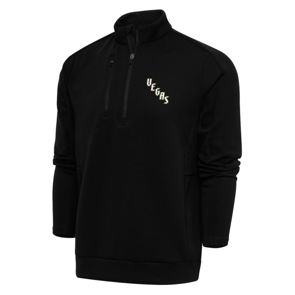 Vegas Golden Knights Antigua Special Edition 2.0 Generation Quarter-Zip Pullover Top Black