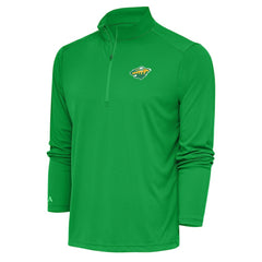 Minnesota Wild - Antigua Special Edition 2.0 Tribute Quarter-Zip Pullover Top Green