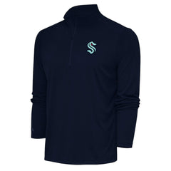 Seattle Kraken Antigua Special Edition 2.0 Tribute Quarter-Zip Pullover Top Navy