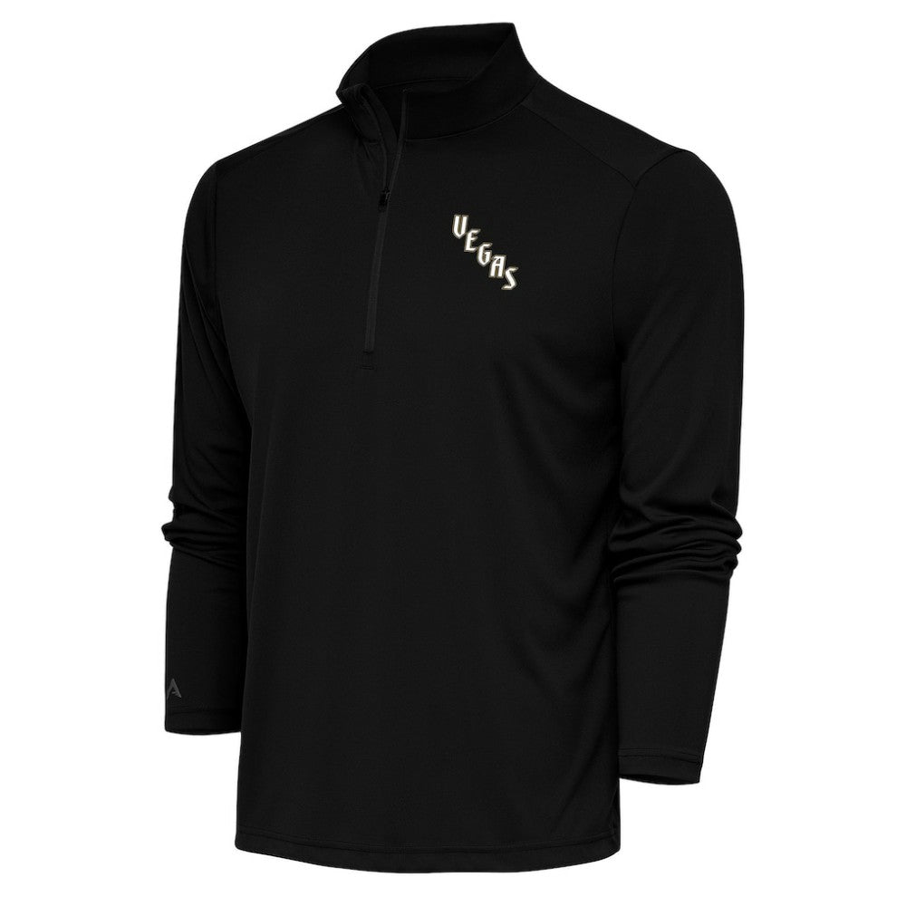 Vegas Golden Knights Antigua Special Edition 2.0 Tribute Quarter-Zip Pullover Top Black