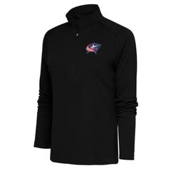 Columbus Blue Jackets - Antigua Women's Special Edition 2.0 Tribute Quarter-Zip Pullover Top Black