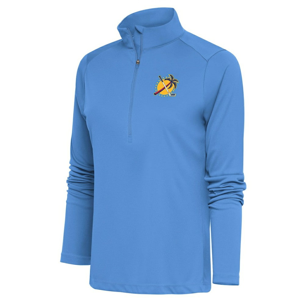 Florida Panthers - Antigua Women's Special Edition 2.0 Tribute Quarter-Zip Pullover Top Light Blue