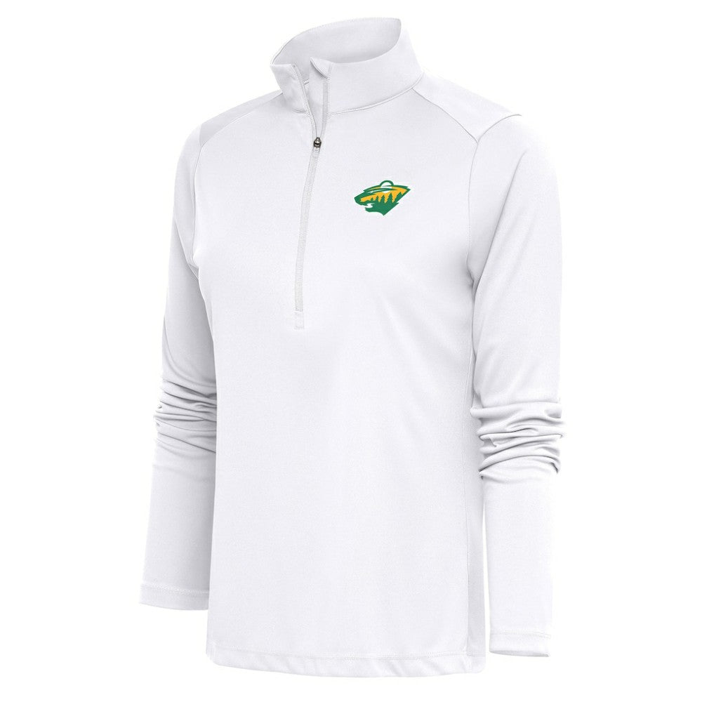 Minnesota Wild - Antigua Women's Special Edition 2.0 Tribute Quarter-Zip Pullover Top White