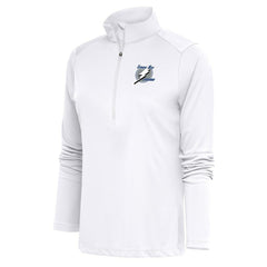 Tampa Bay Lightning - Antigua Women's Special Edition 2.0 Tribute Quarter-Zip Pullover Top White