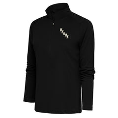 Vegas Golden Knights Antigua Women's Special Edition 2.0 Tribute Quarter-Zip Pullover Top Black