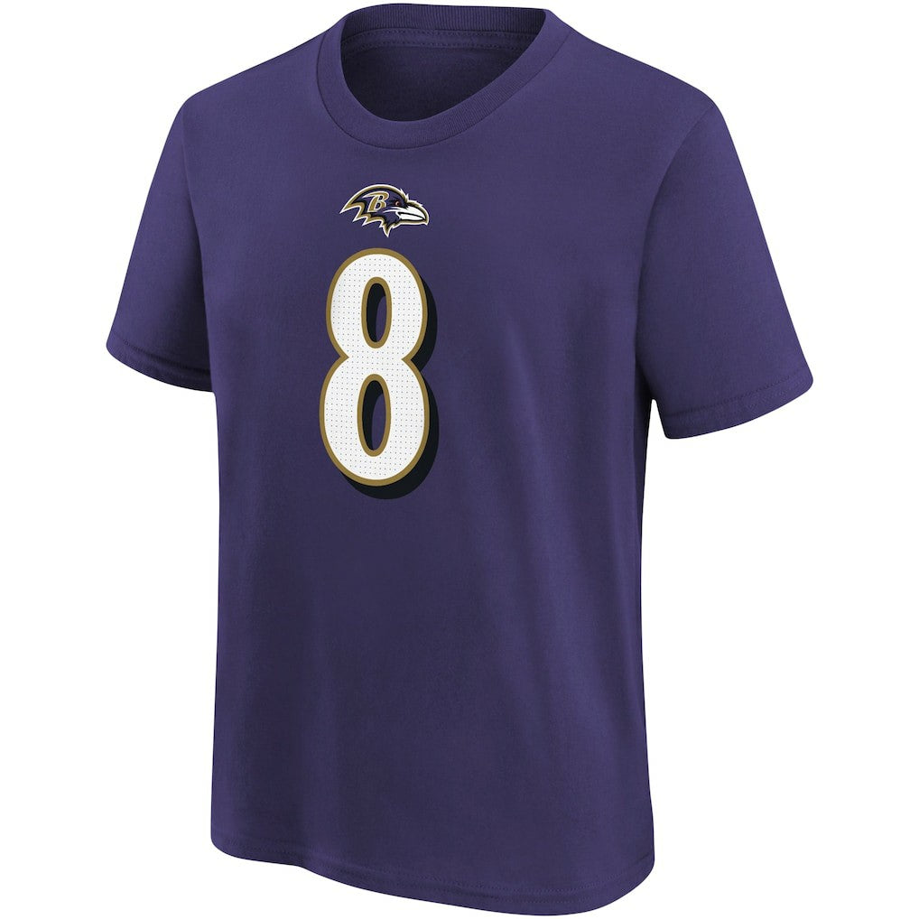 Lamar Jackson Baltimore Ravens Youth Player Name & Number T-Shirt Purple - Nike