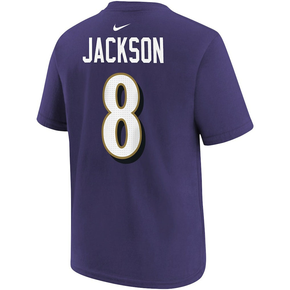 Lamar Jackson Baltimore Ravens Youth Player Name & Number T-Shirt Purple - Nike