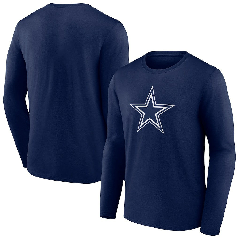 Dallas Cowboys Primary Logo Long T-Shirt Navy - NFL