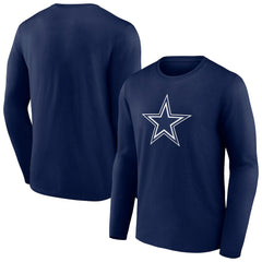 Dallas Cowboys Primary Logo Long T-Shirt Navy - NFL
