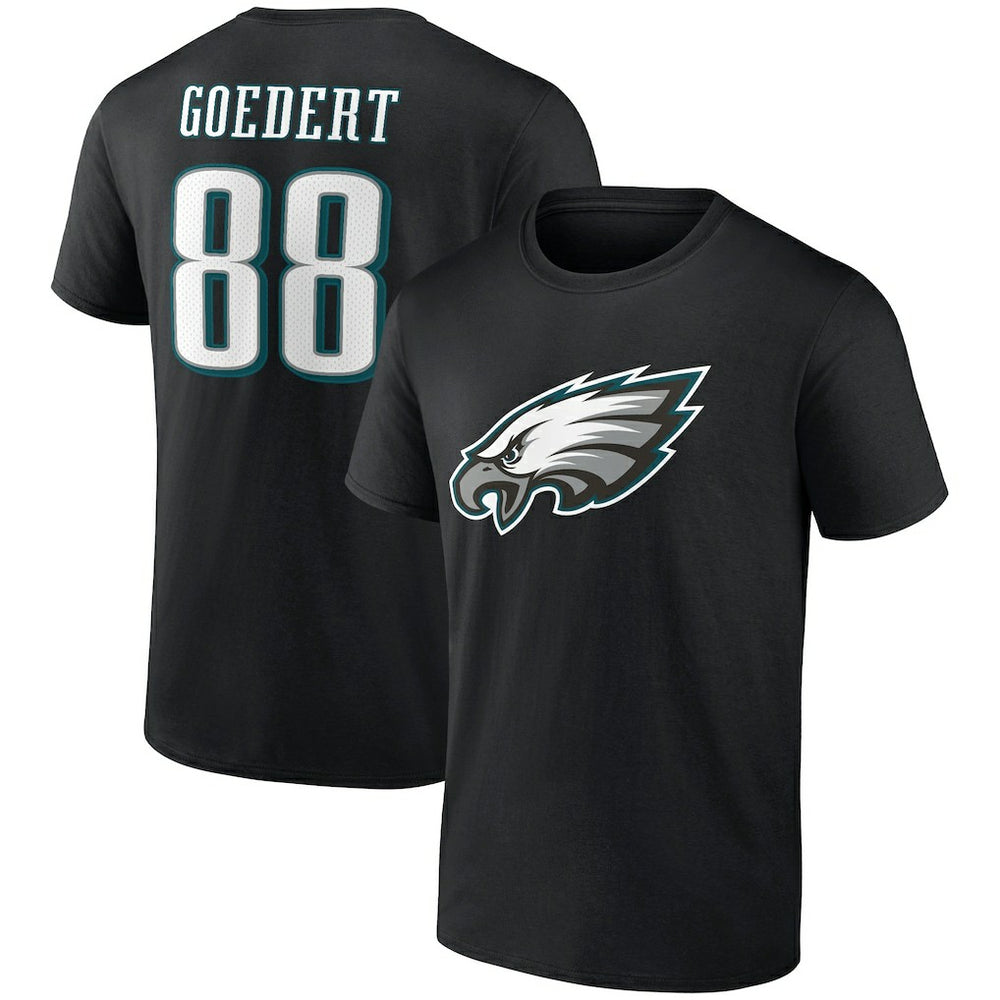Dallas Goedert Philadelphia Eagles Icon Player Name & Number T-Shirt Black - NFL