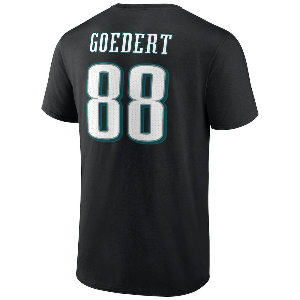 Dallas Goedert Philadelphia Eagles Icon Player Name & Number T-Shirt Black - NFL