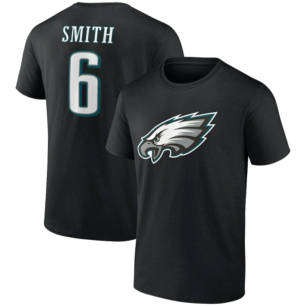 DeVonta Smith Philadelphia Eagles Icon Player Name & Number T-Shirt Black - NFL