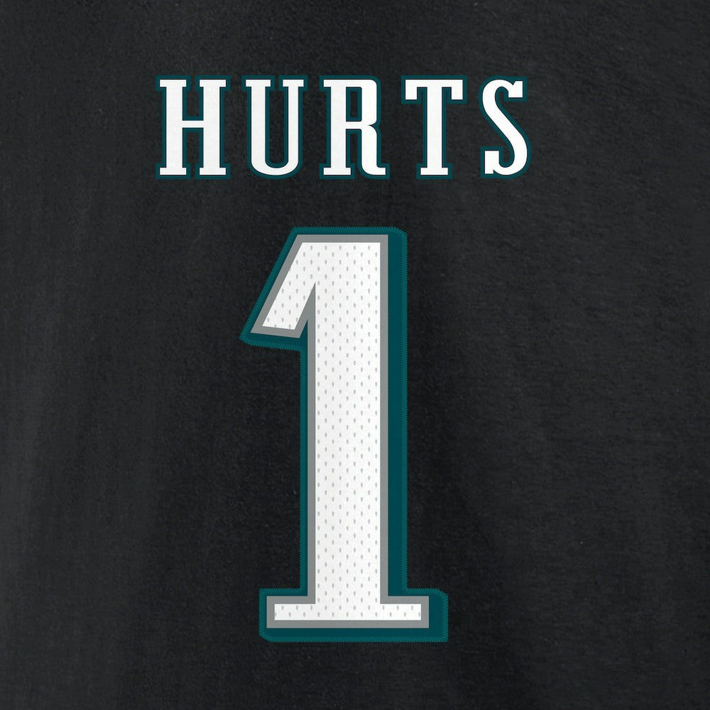 Jalen Hurts Philadelphia Eagles Icon Player Name & Number T-Shirt Black - NFL