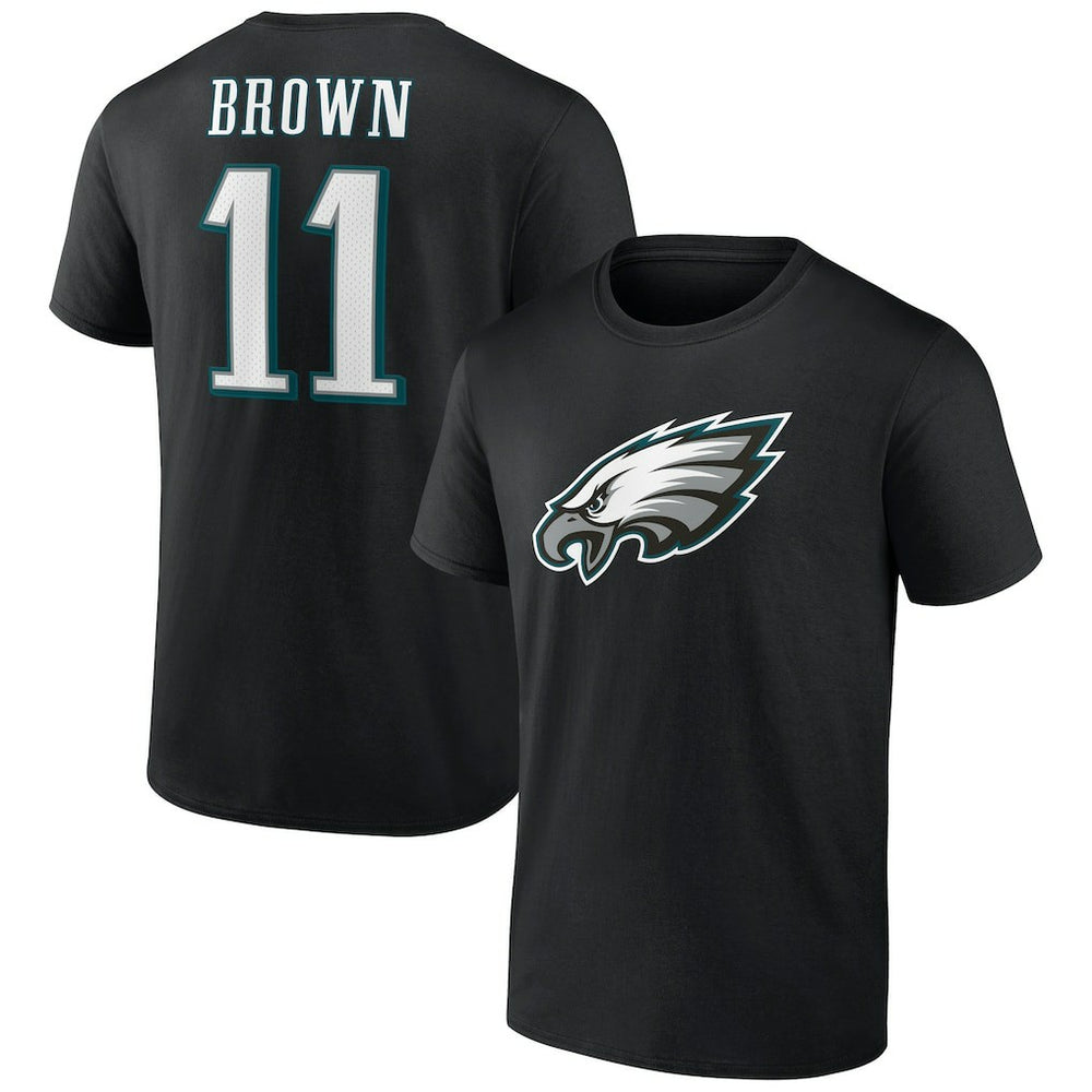 A.J. Brown Philadelphia Eagles Icon Player Name & Number T-Shirt Black - NFL
