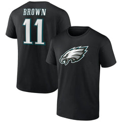 A.J. Brown Philadelphia Eagles Icon Player Name & Number T-Shirt Black - NFL
