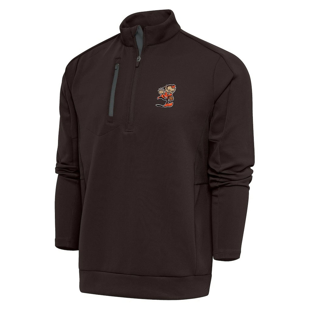 Cleveland Browns Antigua Team Logo Generation Quarter-Zip Pullover Jacket Brown - NFL