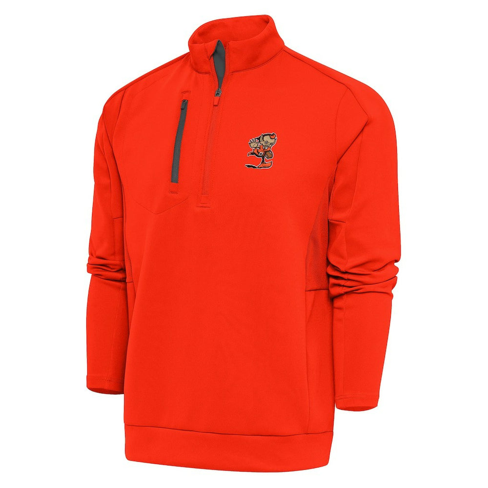 Cleveland Browns Antigua Team Logo Generation Quarter-Zip Pullover Jacket Orange - NFL