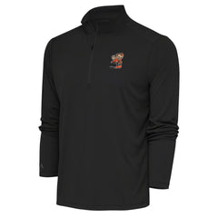 Cleveland Browns Antigua Team Logo Tribute Quarter-Zip Pullover Top Charcoal - NFL