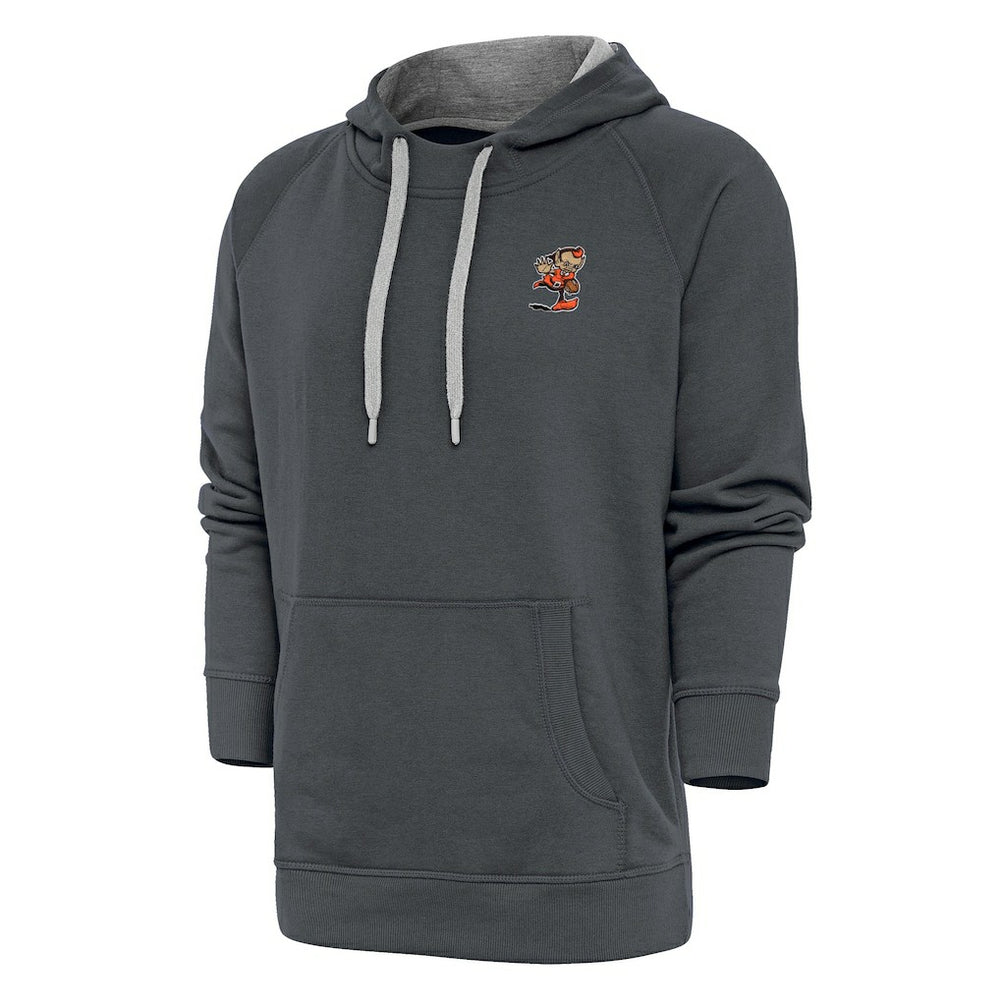 Cleveland Browns Antigua Team Logo Victory Pullover Hoodie Charcoal - NFL