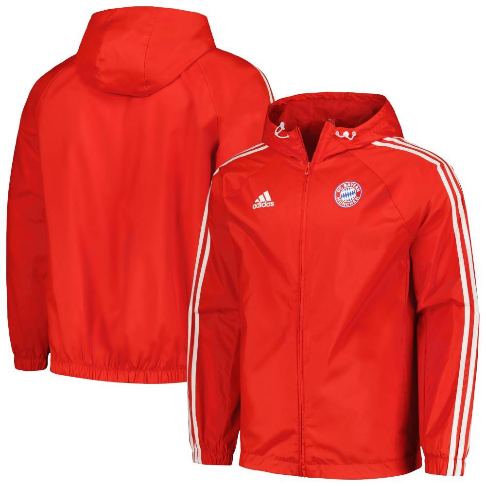 Adidas Bayern Munich 2023/24 DNA Raglan Full-Zip Windbreaker - Red