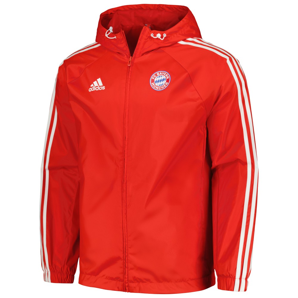 Adidas Bayern Munich 2023/24 DNA Raglan Full-Zip Windbreaker - Red