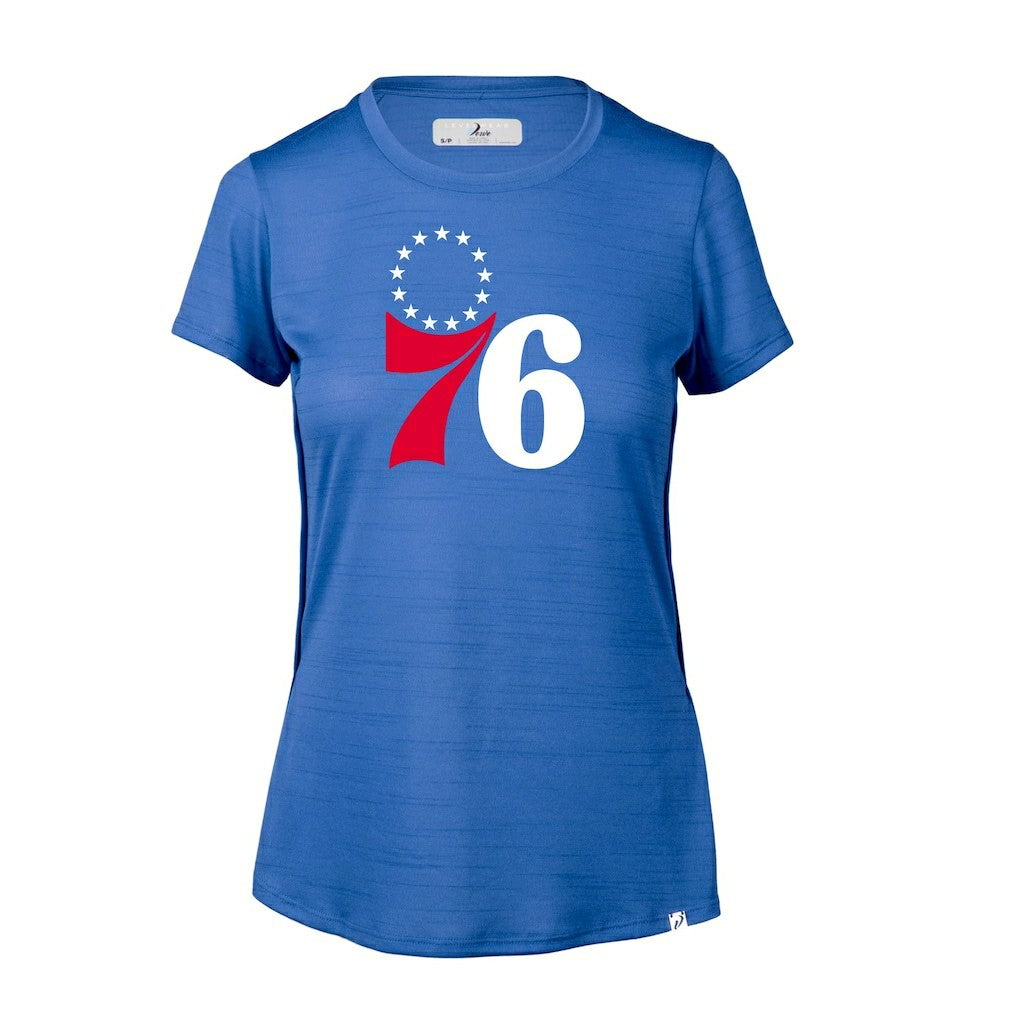NBA - Philadelphia 76ers Levelwear Women's Lux Core T-Shirt - Heather Royal
