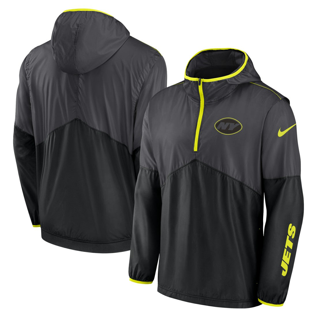 New York Jets Volt Hoodie Half-Zip Jacket Anthracite - Nike