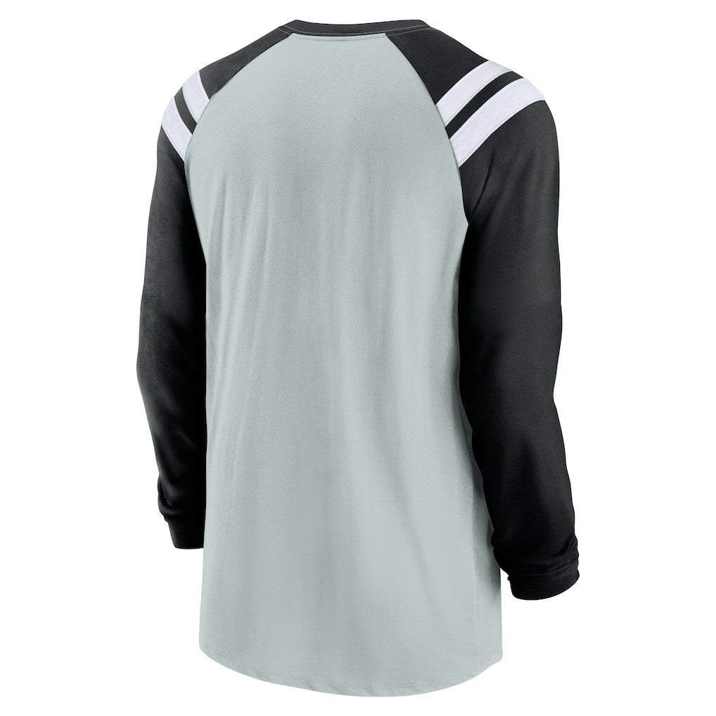 Las Vegas Raiders Classic Arc Raglan Tri-Blend Long Sleeve T-Shirt Silver/Black - Nike
