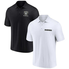 Las Vegas Raiders Lockup Two-Pack Polo Set White/Black - Fanatics