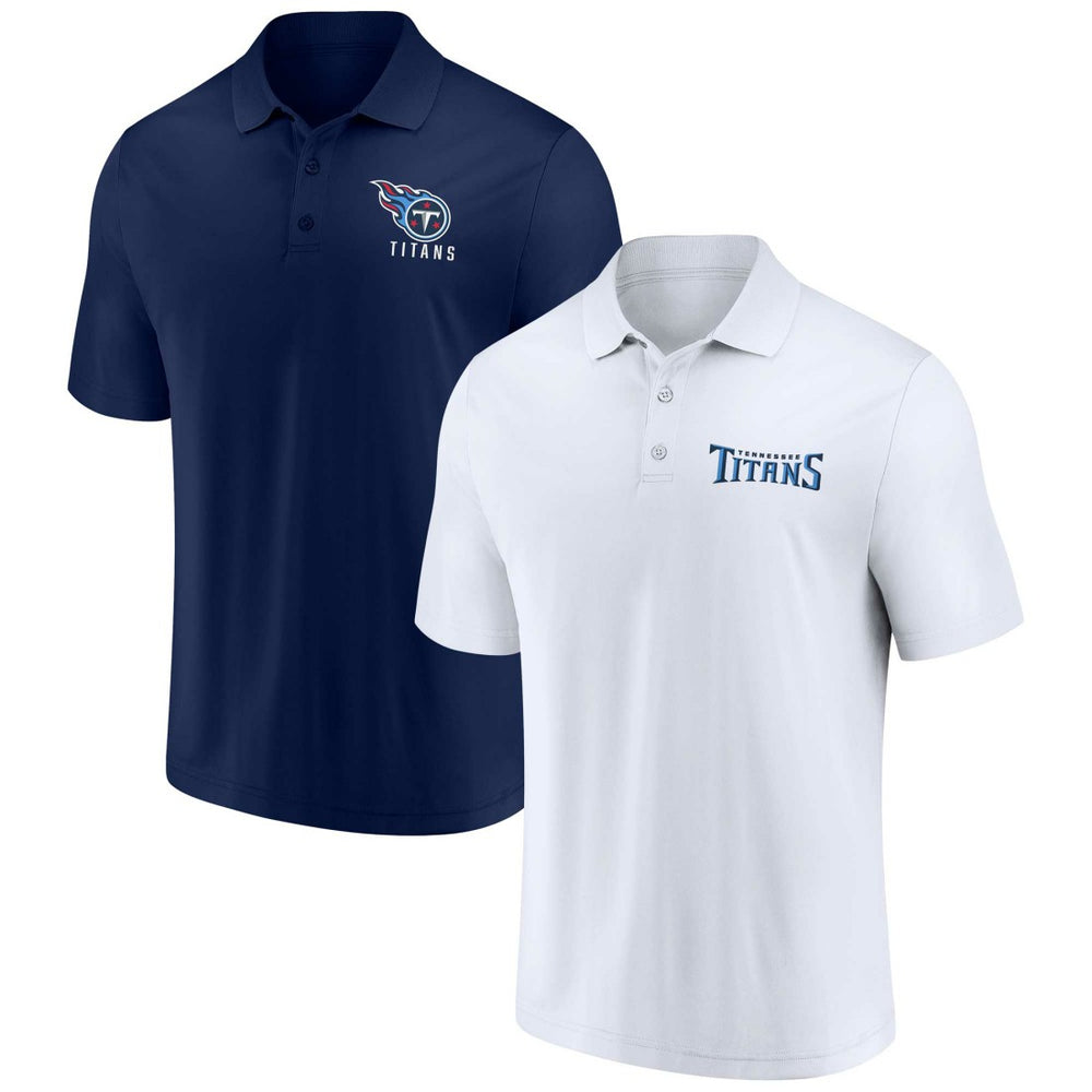 Tennessee Titans Lockup Two-Pack Polo Set White/Navy - Fanatics