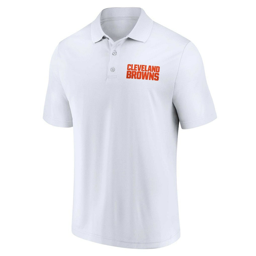 Cleveland Browns Lockup Two-Pack Polo Set White/Brown - Fanatics