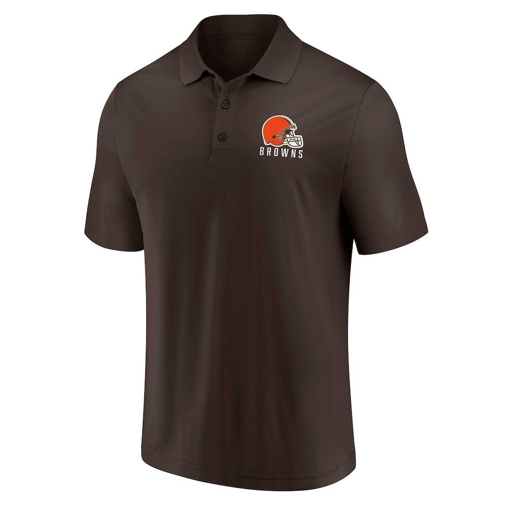 Cleveland Browns Lockup Two-Pack Polo Set White/Brown - Fanatics