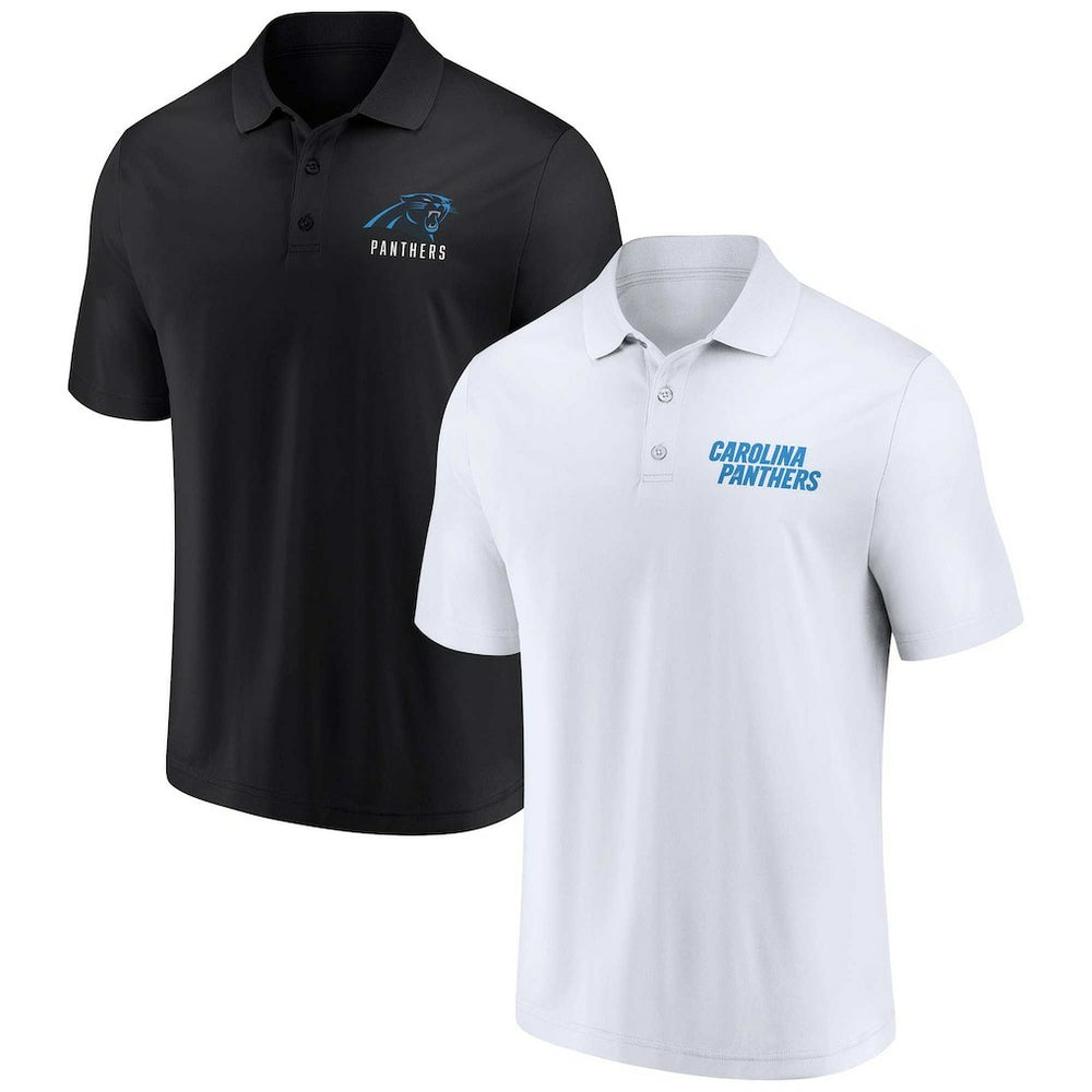 Carolina Panthers Lockup Two-Pack Polo Set White/Black - Fanatics