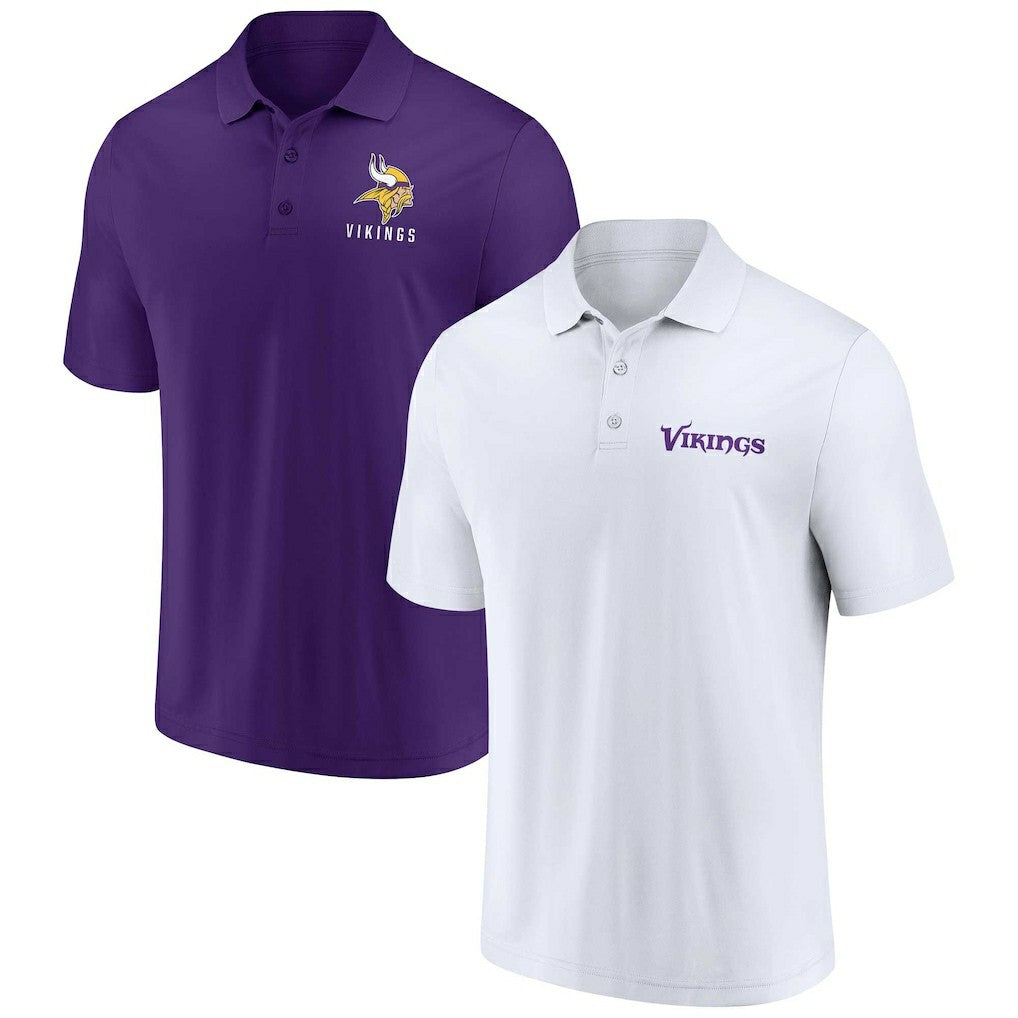 Minnesota Vikings Lockup Two-Pack Polo Set White/Purple - Fanatics