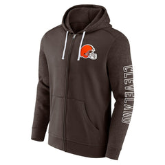 Cleveland Browns Offensive Lineup Hoodie Full-Zip Hoodie Brown - Fanatics