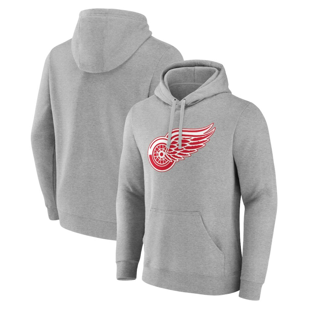 Detroit Red Wings - Primary Team Logo Pullover Hoodie Gray